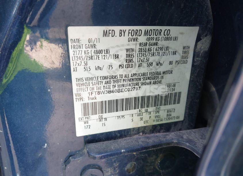 Photo 8 of 2011 Ford F-350 XL (VIN 1FT8W3B60BEC02797)