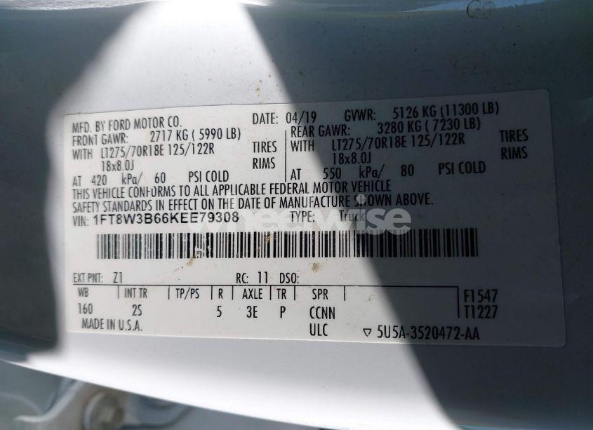 Photo 8 of 2019 Ford F-350 XLT (VIN 1FT8W3B66KEE79308)