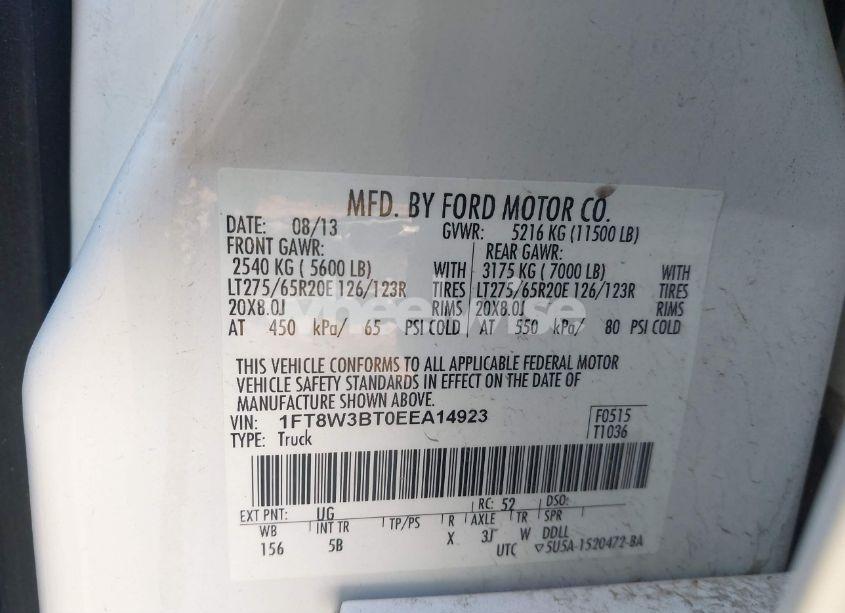 Photo 9 of 2014 Ford F-350 LARIAT (VIN 1FT8W3BT0EEA14923)