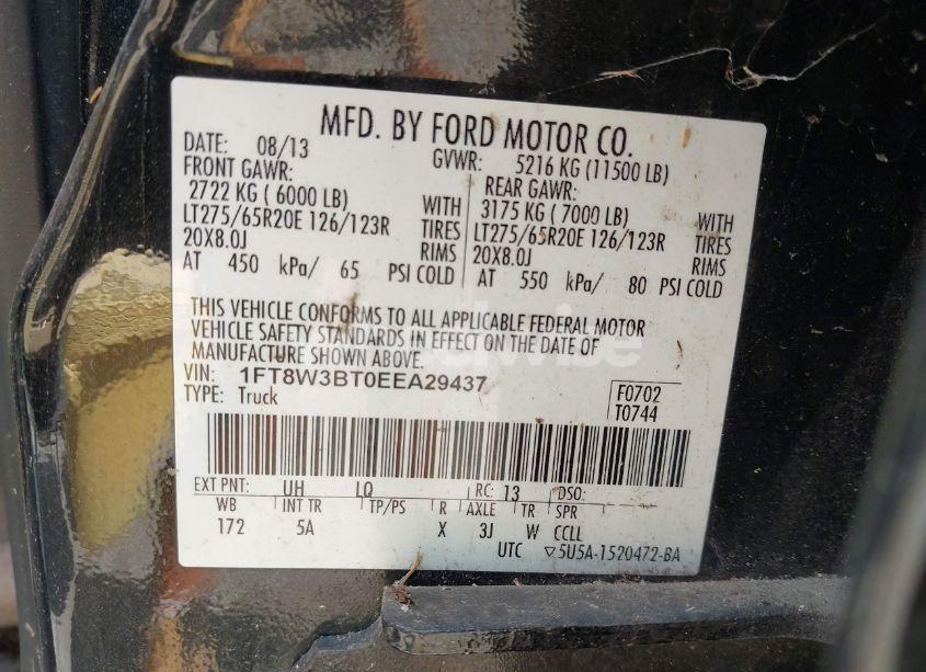 Photo 8 of 2014 Ford F-350 LARIAT (VIN 1FT8W3BT0EEA29437)