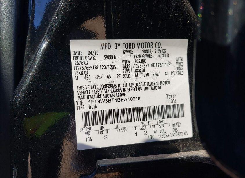 Photo 9 of 2011 Ford F-350 LARIAT (VIN 1FT8W3BT1BEA10018)