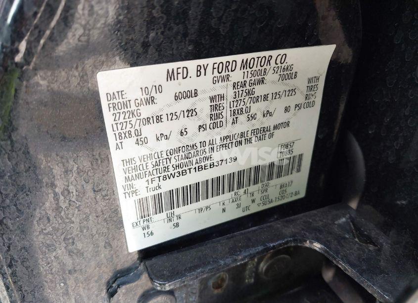 Photo 9 of 2011 Ford F-350 LARIAT (VIN 1FT8W3BT1BEB37139)