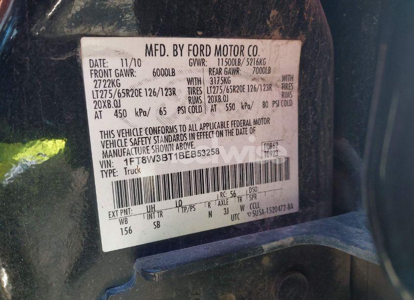 Photo 9 of 2011 Ford F-350 LARIAT (VIN 1FT8W3BT1BEB53258)