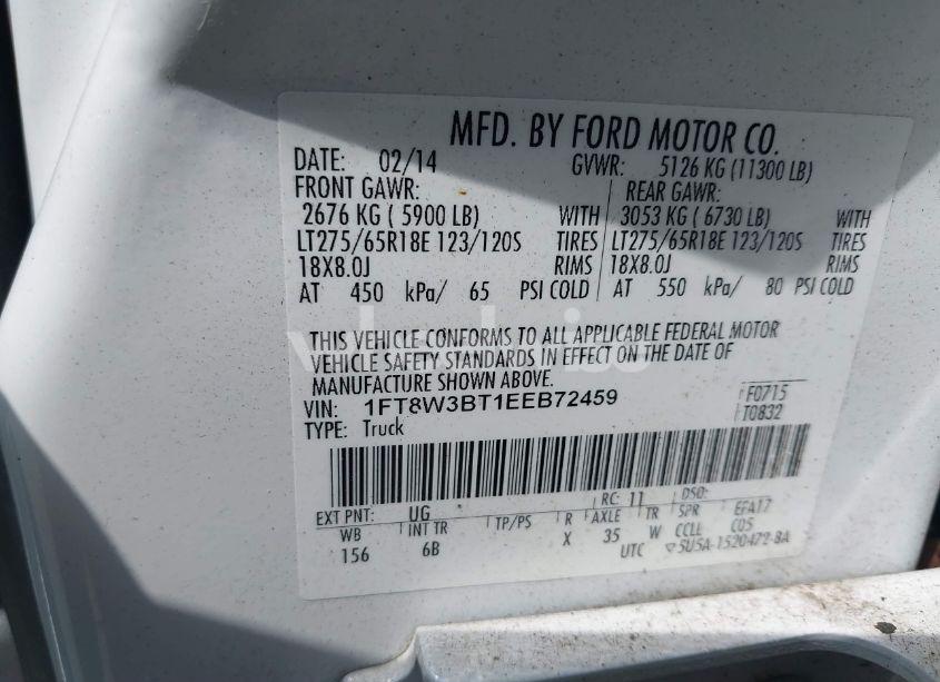 Photo 8 of 2014 Ford F-350 LARIAT (VIN 1FT8W3BT1EEB72459)