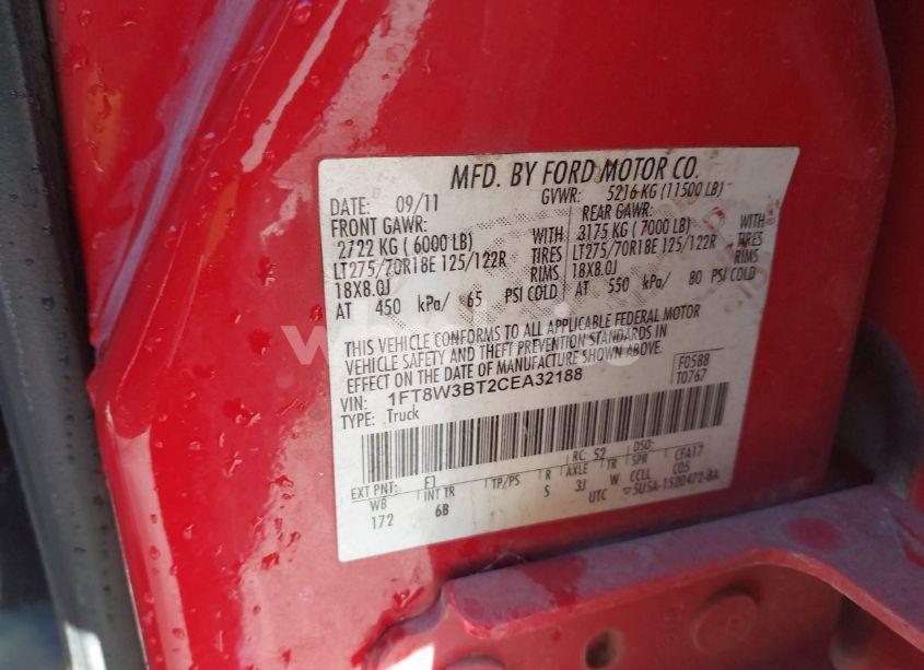 Photo 8 of 2012 Ford F-350 LARIAT (VIN 1FT8W3BT2CEA32188)