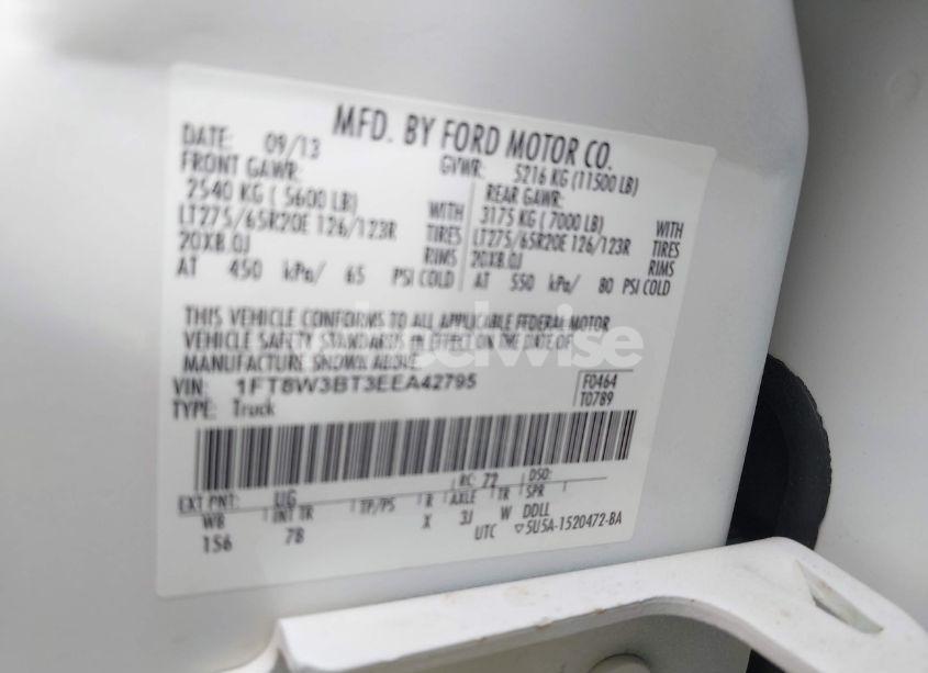 Photo 8 of 2014 Ford F-350 LARIAT (VIN 1FT8W3BT3EEA42795)