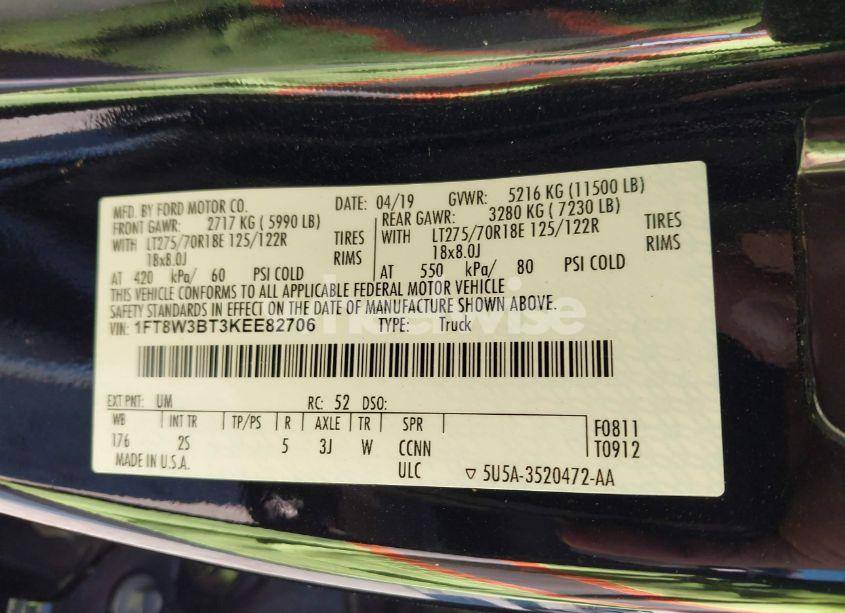 Photo 8 of 2019 Ford F-350 XLT (VIN 1FT8W3BT3KEE82706)