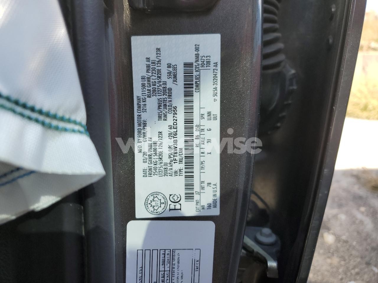 Photo 13 of 2020 FORD F350 SUPER DUTY (VIN 1FT8W3BT3KEG74014)