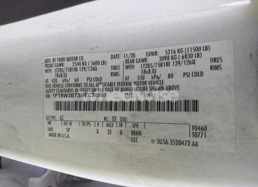 Photo 8 of 2021 Ford F-350 KING RANCH (VIN 1FT8W3BT3MEC30957)