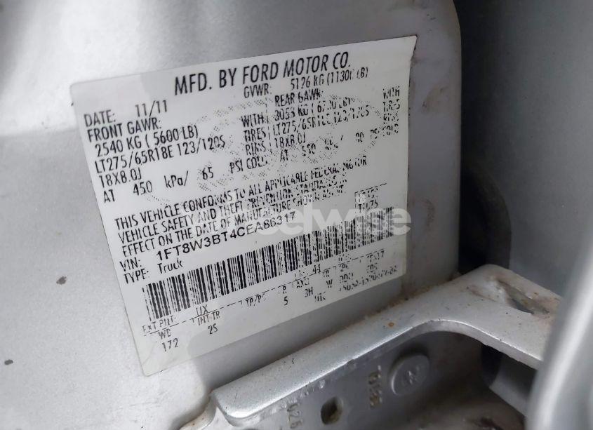 Photo 9 of 2012 Ford F-350 XLT (VIN 1FT8W3BT4CEA86317)