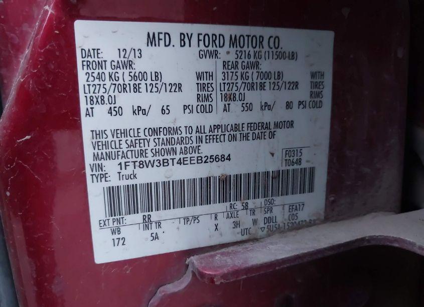 Photo 8 of 2014 Ford F-350 LARIAT (VIN 1FT8W3BT4EEB25684)