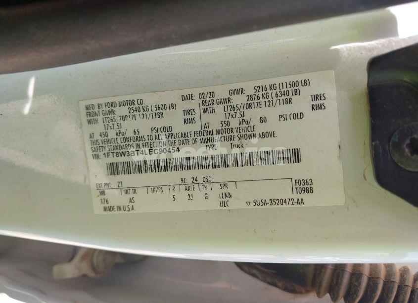 Photo 8 of 2020 Ford F-350 XL (VIN 1FT8W3BT4LEC90454)