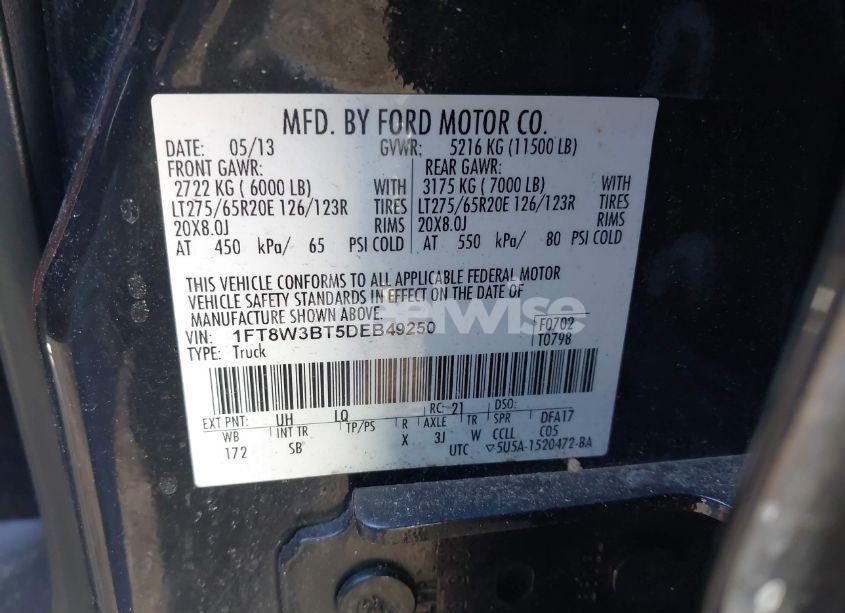 Photo 8 of 2013 Ford F-350 LARIAT (VIN 1FT8W3BT5DEB49250)