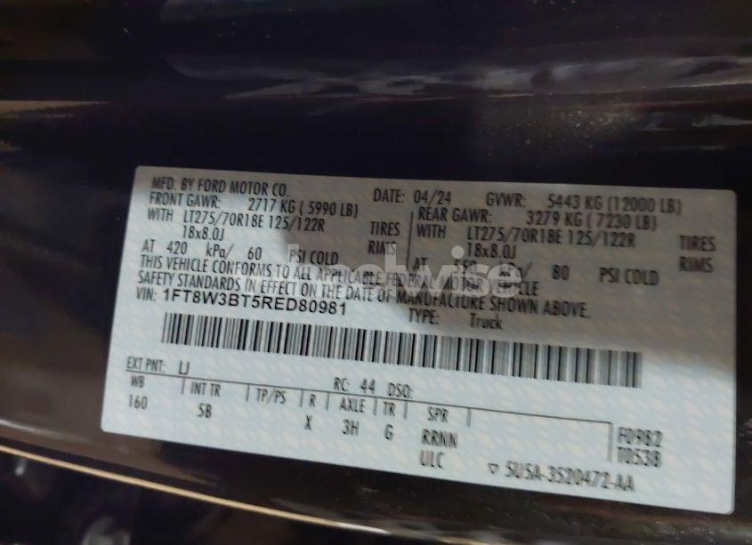 Photo 8 of 2024 Ford F-350 LARIAT (VIN 1FT8W3BT5RED80981)