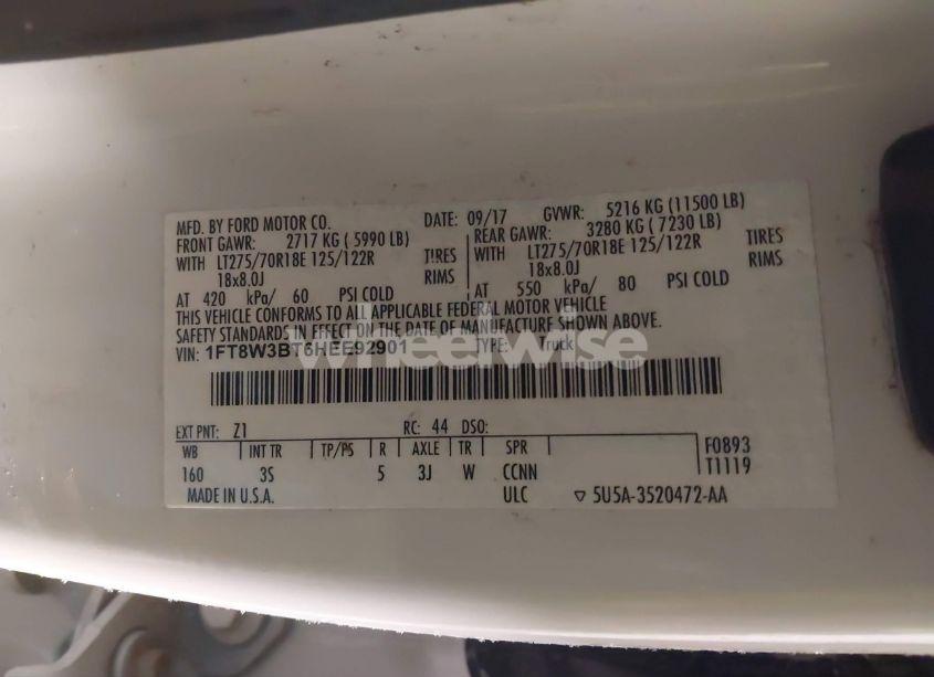 Photo 8 of 2017 Ford F-350 XLT (VIN 1FT8W3BT6HEE92901)