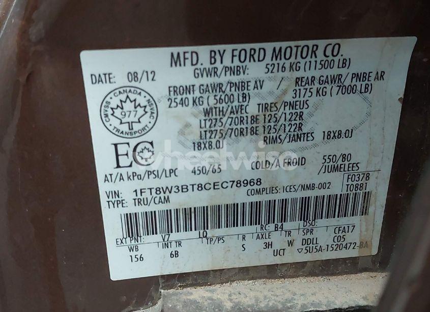 Photo 8 of 2012 Ford F-350 LARIAT (VIN 1FT8W3BT8CEC78968)