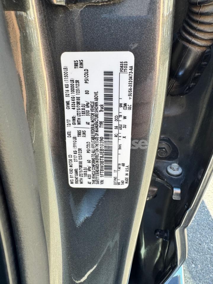Photo 10 of 2018 FORD F350 SUPER DUTY (VIN 1FT8W3BT8JEB10390)