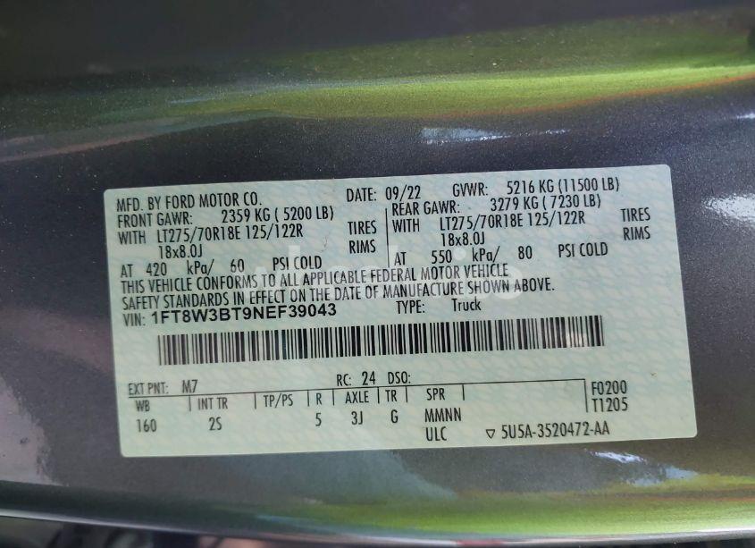 Photo 9 of 2022 Ford F-350 XLT (VIN 1FT8W3BT9NEF39043)