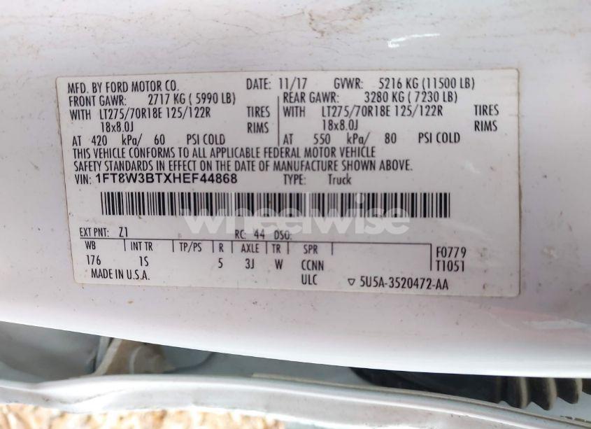 Photo 9 of 2017 Ford F-350 XL (VIN 1FT8W3BTXHEF44868)