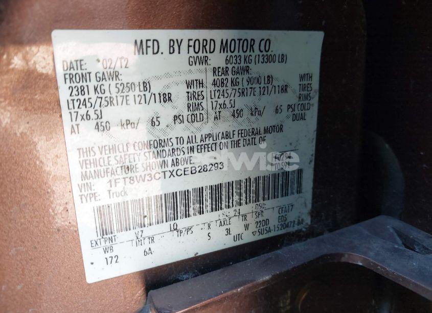 Photo 9 of 2012 Ford F-350 LARIAT (VIN 1FT8W3CTXCEB28293)