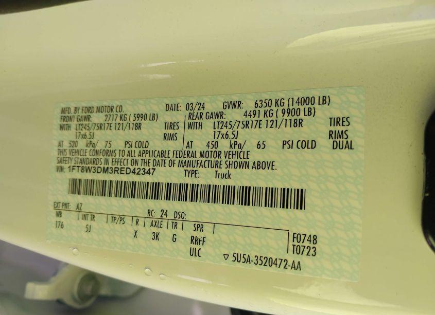 Photo 9 of 2024 Ford F-350 LARIAT (VIN 1FT8W3DM3RED42347)