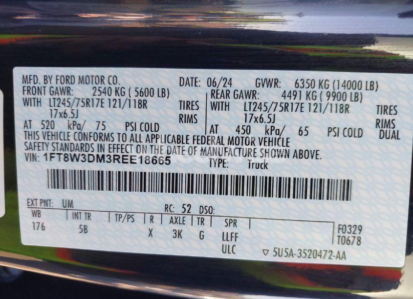 Photo 9 of 2024 Ford F-350 LARIAT (VIN 1FT8W3DM3REE18665)