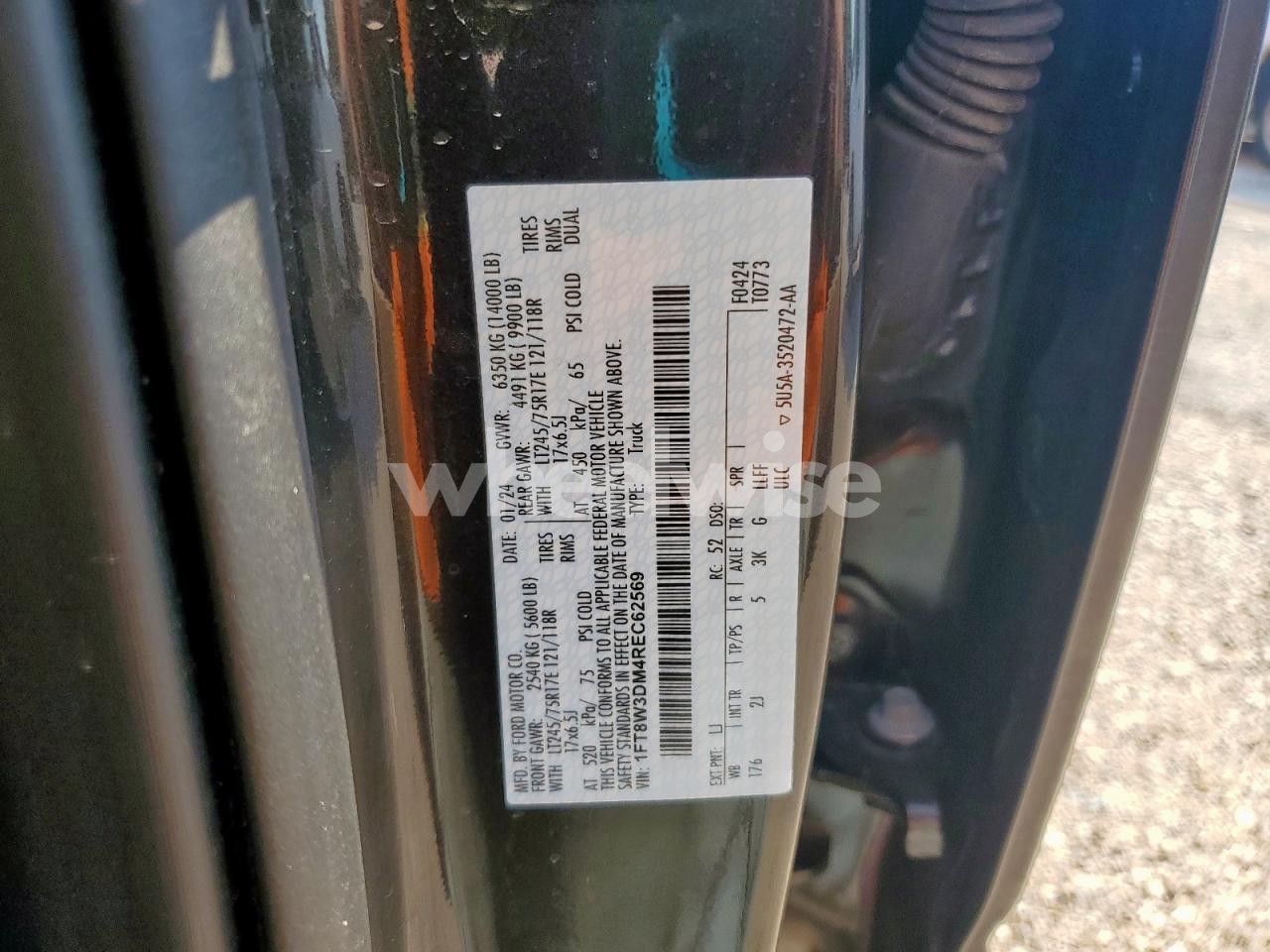 Photo 12 of 2024 FORD F350 SUPER DUTY (VIN 1FT8W3DM4REC62569)