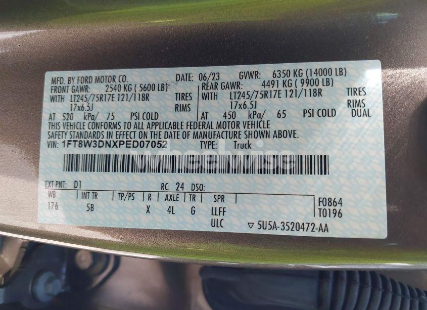 Photo 8 of 2023 Ford F-350 LARIAT (VIN 1FT8W3DNXPED07052)