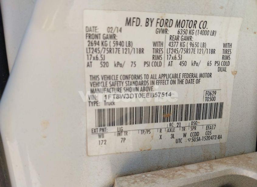 Photo 9 of 2014 Ford F-350 LARIAT (VIN 1FT8W3DT0EEB57514)