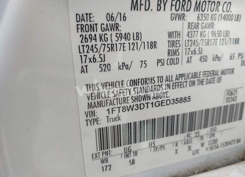 Photo 8 of 2016 Ford F-350 LARIAT (VIN 1FT8W3DT1GED35885)