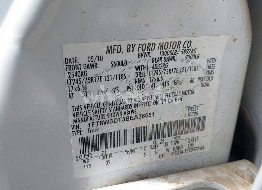 Photo 9 of 2011 Ford F-350 XLT (VIN 1FT8W3DT3BEA36651)