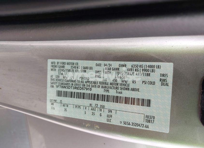Photo 8 of 2024 Ford F-350 XLT (VIN 1FT8W3DT3RED57910)