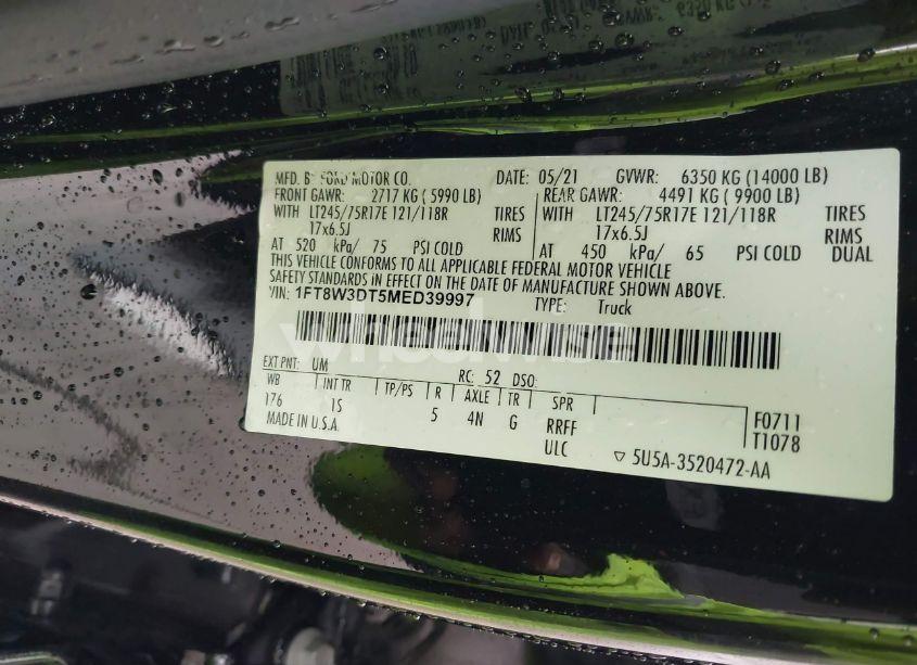 Photo 8 of 2021 Ford F-350 XL (VIN 1FT8W3DT5MED39997)