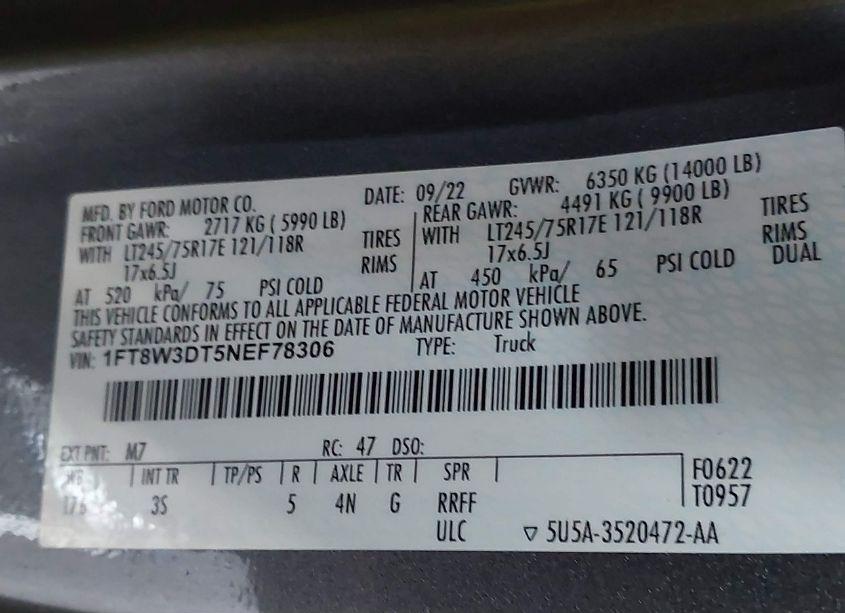 Photo 9 of 2022 Ford F-350 (VIN 1FT8W3DT5NEF78306)