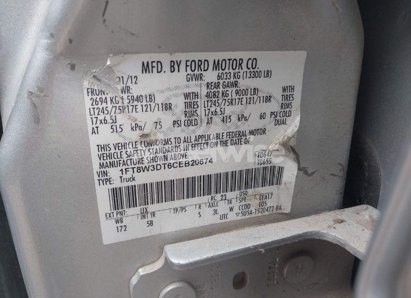 Photo 8 of 2012 Ford F-350 LARIAT (VIN 1FT8W3DT6CEB20674)