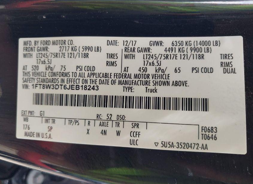 Photo 8 of 2018 Ford Super DUTY F-350 DRW KING RANCH (VIN 1FT8W3DT6JEB18243)