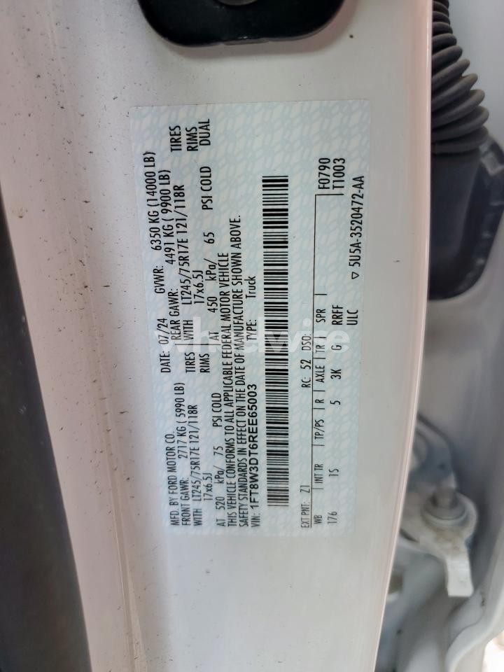 Photo 12 of 2024 FORD F350 SUPER DUTY (VIN 1FT8W3DT6REE65003)