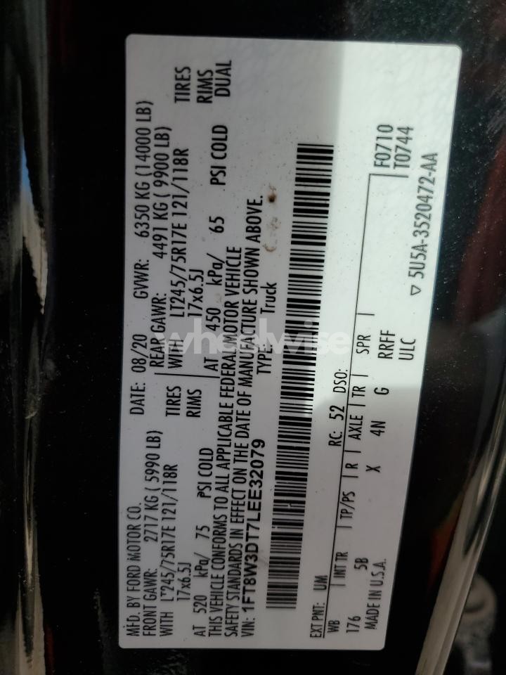 Photo 13 of 2020 FORD F350 SUPER DUTY (VIN 1FT8W3DT7LEE32079)