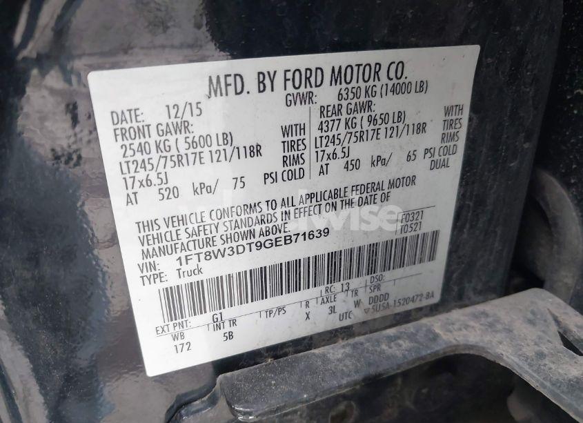 Photo 8 of 2016 Ford F-350 LARIAT (VIN 1FT8W3DT9GEB71639)