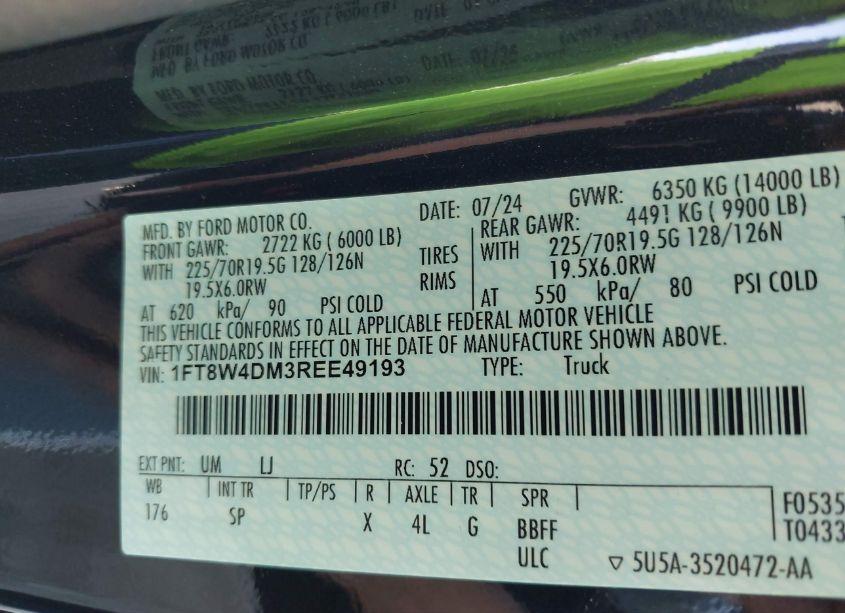 Photo 9 of 2024 Ford F-450 KING RANCH (VIN 1FT8W4DM3REE49193)