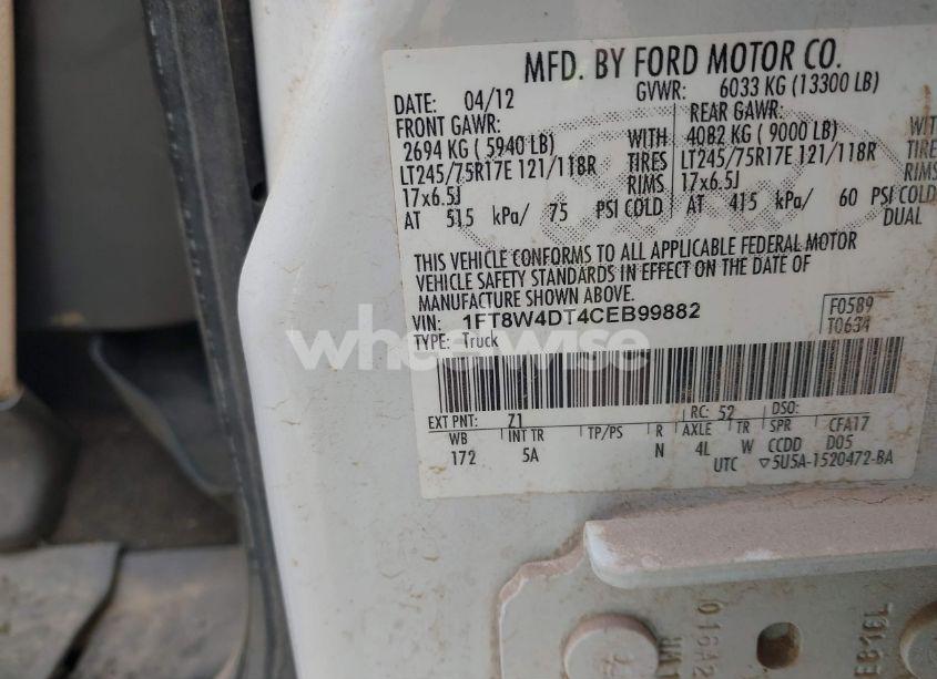 Photo 8 of 2012 Ford F-450 LARIAT (VIN 1FT8W4DT4CEB99882)