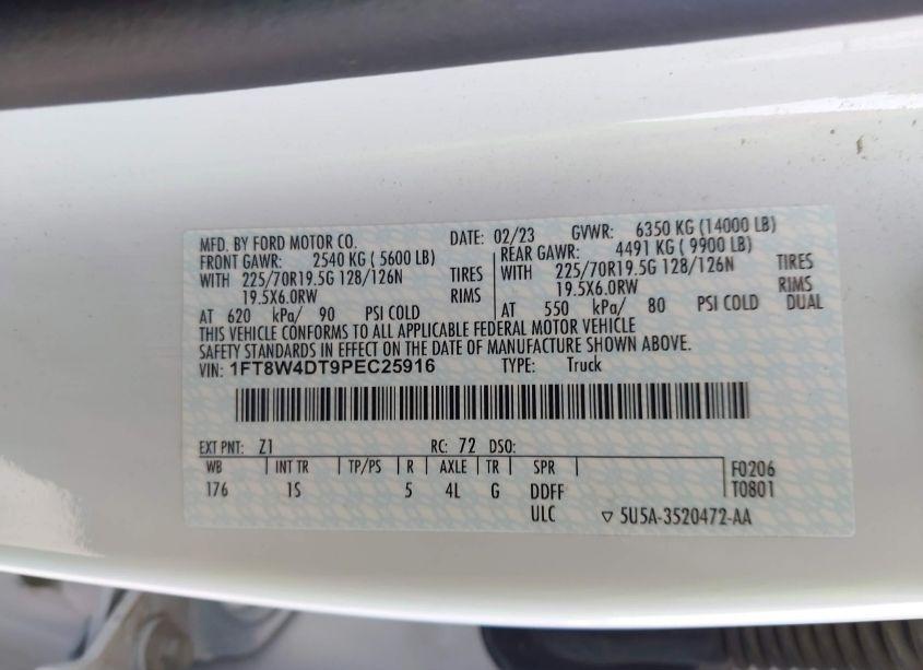 Photo 8 of 2023 Ford F-450 XL (VIN 1FT8W4DT9PEC25916)