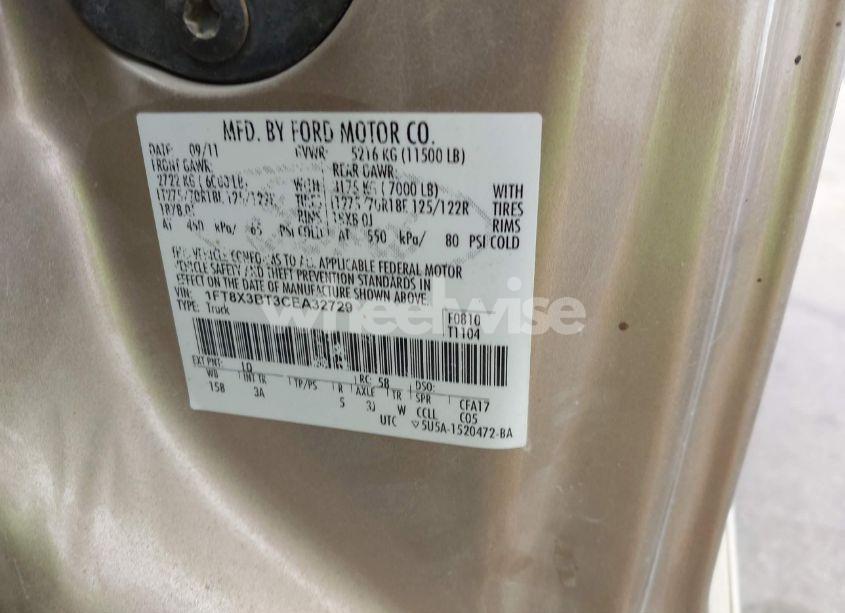 Photo 9 of 2012 Ford F-350 XLT (VIN 1FT8X3BT3CEA32729)