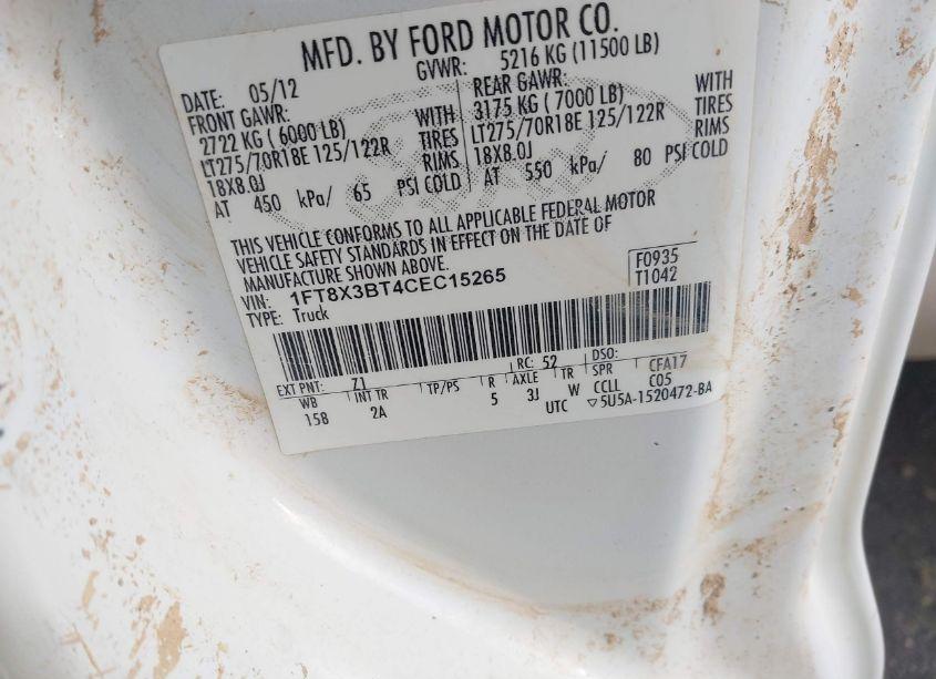 Photo 8 of 2012 Ford F-350 XLT (VIN 1FT8X3BT4CEC15265)