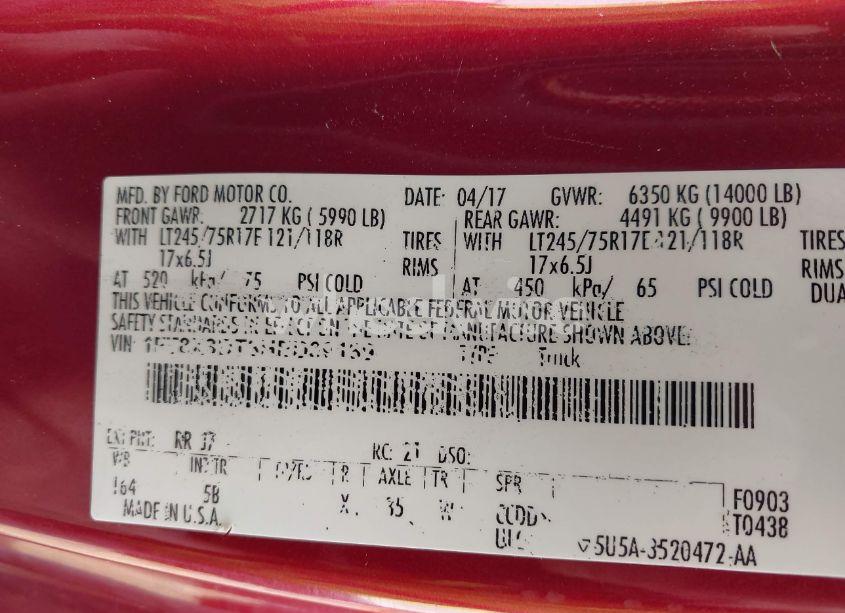 Photo 8 of 2017 Ford F-350 LARIAT (VIN 1FT8X3DT3HED39189)
