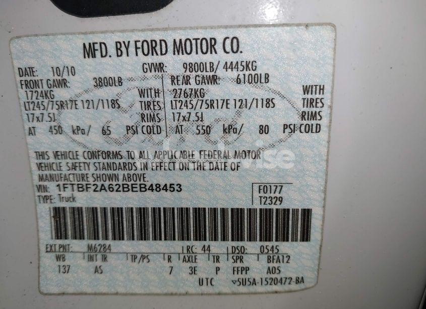 Photo 9 of 2011 Ford F-250 XL (VIN 1FTBF2A62BEB48453)