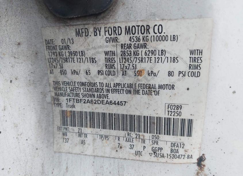 Photo 9 of 2013 Ford F-250 XL (VIN 1FTBF2A62DEA64457)