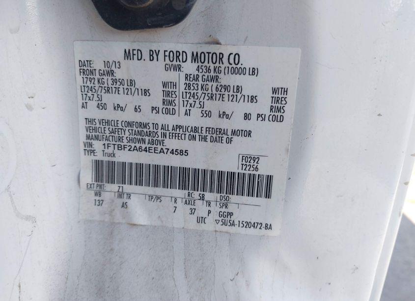 Photo 9 of 2014 Ford F-250 XL (VIN 1FTBF2A64EEA74585)