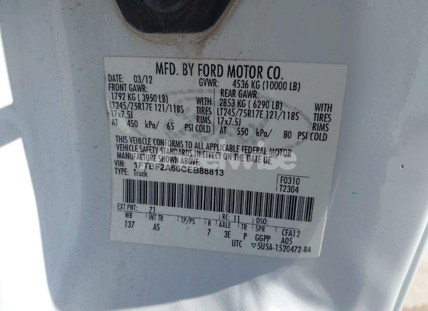 Photo 9 of 2012 Ford F-250 XL (VIN 1FTBF2A66CEB88813)