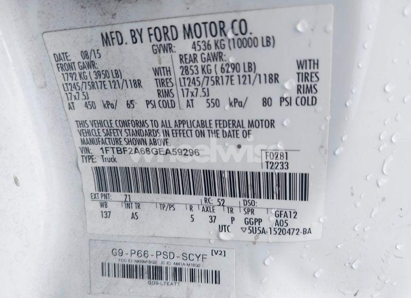 Photo 9 of 2016 Ford F-250 XL (VIN 1FTBF2A66GEA59296)